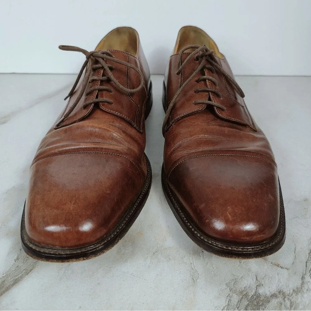 Johnston & Murphy 1Murphy Brown Leather Cap Toe Oxford Dress Shoes, 12
